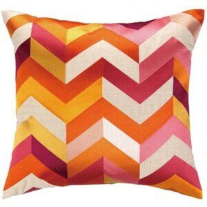 Peking Handicraft Full Embroidered Front Throw Pillow